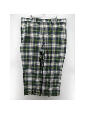 J Press Pants 42 Green Tartan Plaid Trousers Cuffed Heritage 42X26